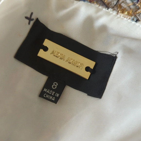 Alexia Admor Textured Multicolor Metallic Tweed Fringe Hem Sheath Dress - Picture 7 of 8